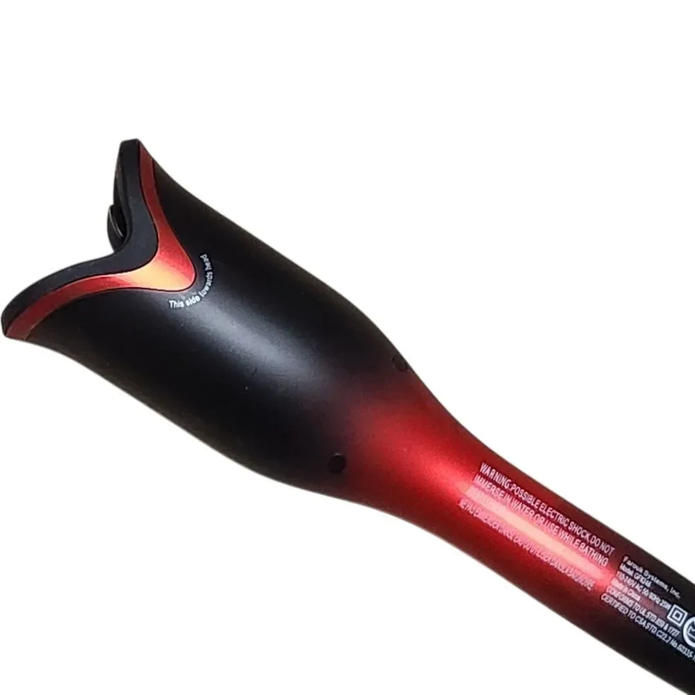 CHI Lava Spin N Curl Professional Curling Iron Black Red Tulip Style Curler